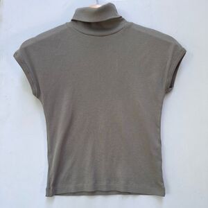 Zara Turtle neck Dusty green Ribbed Women Top Size M